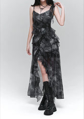 Tie-Dye V-Neck Midi Dress