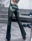Wing Embroidery Flare Pants