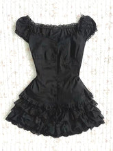 Sweet Lace Ruffle Waist Mini Dress