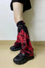 Gothic Red Tie-Dye Slimming Calf Leg Warmers