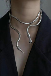 Niche Snake Bone Shape Choker Necklace