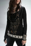Tattoo Print Fake Two-piece Gothic Knit Top