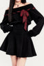 One Shoulder Cinched Waist Dark Girl Mini Dress