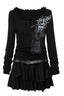 Printed Strappy Long Sleeve Punk Mini Dress