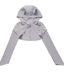 Cyber Techwear Wolf Girl Mini Dress