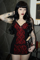 Gothic Lolita Rose Contrast Lace Crop Top