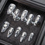 Cyberpunk Silver Mecha Press On Nails