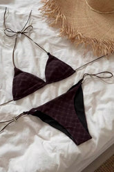 Plaid Vintage Halter Swimwear