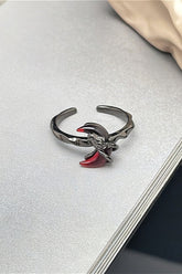 Gothic Dark Style Red Diamond Ring