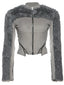 Futuristic Long Sleeve Fur Patchwork Slim Coat