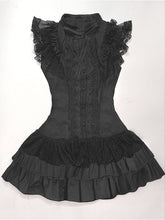 Dark Gothic Lace Patchwork Sleeveless Mini Dress