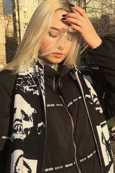 Gothic Retro Zombie Horror Knitted Autumn Winter Warm Scarf