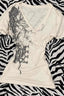 Vintage Printed V Neck Ruched Slim T-shirt