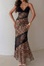 Leopard Lace Panel Maxi Dress