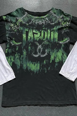 Gothic Scarlet Mystery Texture Layered T-shirt