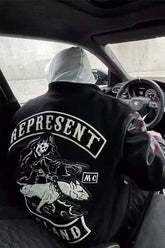 Dog Embroidered Leather Sleeve American Retro Baseball Jacket