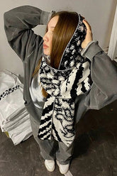 Gothic Skull Luminous Fringe Knitted Y2K Kpop Kawaii Winter Scarf