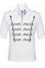 Note Printed Slim Stand Collar T-shirt