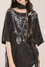 Wasteland Cutout Shoulder Distressed Lace-Up T-shirt
