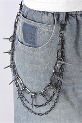 Heart Spiked Metal Waist Chain