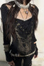 Grunge Lace Patchwork Layered Slim Long Sleeve T-shirt