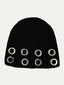 Punk Metal Ring Hole Beanie Hat