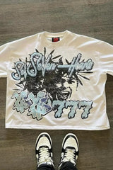 Trendy Harajuku Horror Print Short Sleeve T-shirt