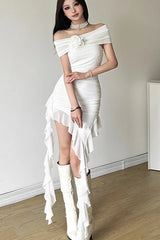 Tassel Detail Halter Slim Fit Elegant Mini Dress