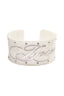 Brown White Acrylic Wide Open Bracelet