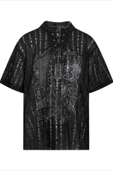 Y2K Ripped Half-Zip Loose Fit T-Shirt