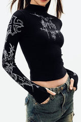 Y2K High Neck T-Shirt