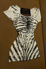 Y2K Punk Slim Short Sleeve Mesh Top