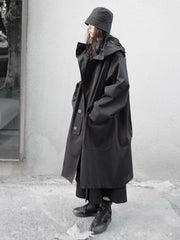 Longline Hooded Trench Long Coat
