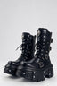 Metal Detail Lace Up Platform Boots