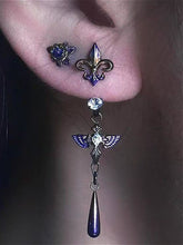 Vintage Gothic Rose Iris Earrings