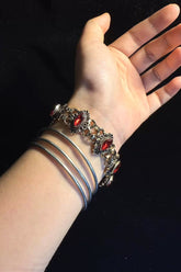 Dark Gothic Red Crystal Bracelet