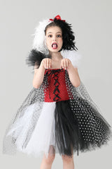 Black & White Witch Dress Kid Halloween Costume