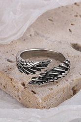 Retro Distressed Feather Wing Ring