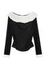 Elegant Ruffle Velvet Blouse