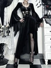 Dark Gothic Vampire Bride Long Sleeve Maxi Dress