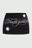 Letter Print Metal Eyelet Skirt