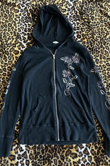 Y2K Grunge Flower Wings Print Hoodie