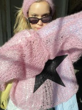 Y2K Pentagram Hollow Out Crochet Long Sleeve Sweater