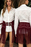 Y2K Elastic Tassel Studded Belt