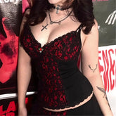 Lace Patchwork Spaghetti Strap Corset