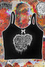 Solid Slim Crop Letter Print Crew Neck Cami Top