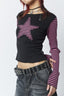 Y2K Star Stripe Embroidered T-Shirt
