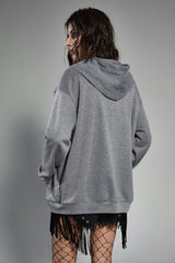 Eagle Print Zip Up Hoodie