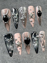 Laser Holographic Cute Edgy Fake Nails