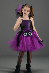 Spider Web Witch Dress Kid Halloween Costume